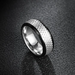 Rings For Men Original Male Classics Silvery Ceramics 8mm Wedding Engagement Jewelry,Engraving,Free Shipping