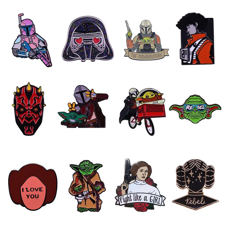 

Star Wars Stormtrooper Darth Vader Yoda Movie and Movie Peripherals Cartoon Badge Brooch with Stylish Personality and Metal Pins