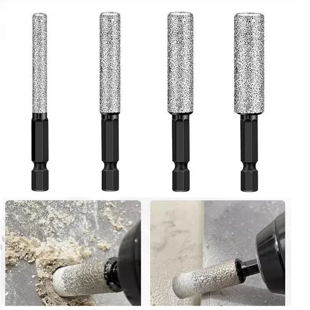4pcs Drill Bits For Dry Drilling And Grinding 6 8 10 12mm Hex Shank Suitable For Tile Marble Porcelain Glass Filled