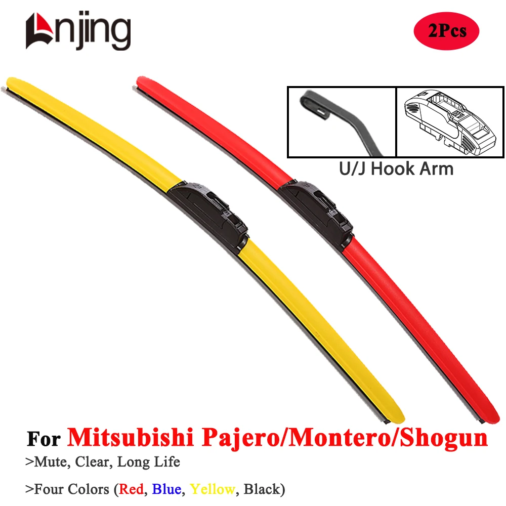 

LNJING Colorful Hybrid Wiper Blades For Mitsubishi Pajero Shogun Montero Sport V80 TR4 Junior Mini Dakar Car Accessories Parts