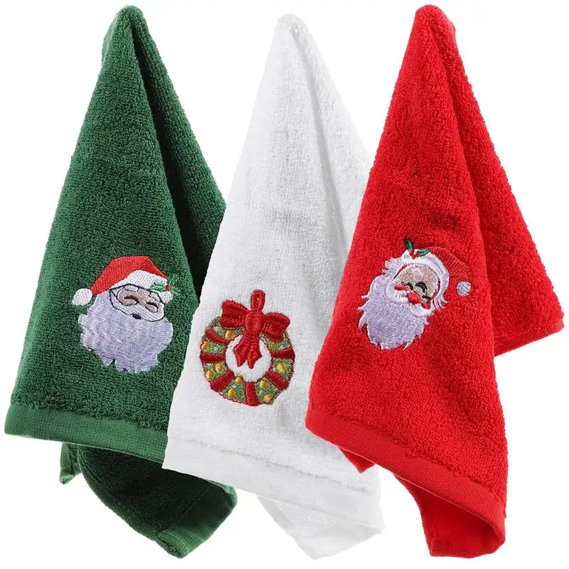 

Unisex Christmas Innovative Towel Set Halloween Cartoon Gifts Kitchen Supplies Purified Cotton Embroidered Holiday Home Towels