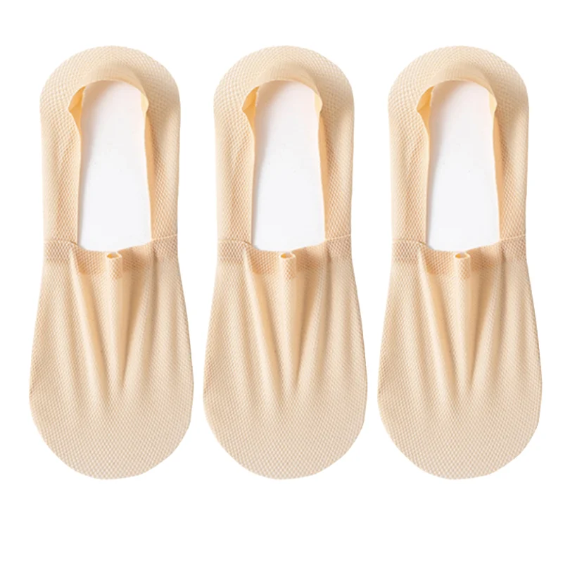 3Pairs Mannen Bootsokken Dunne Ademende Zachte Casual Zomer Onzichtbare Sok Hoge Kwaliteit Effen Kleur Siliconen Antislip Low cut Sox