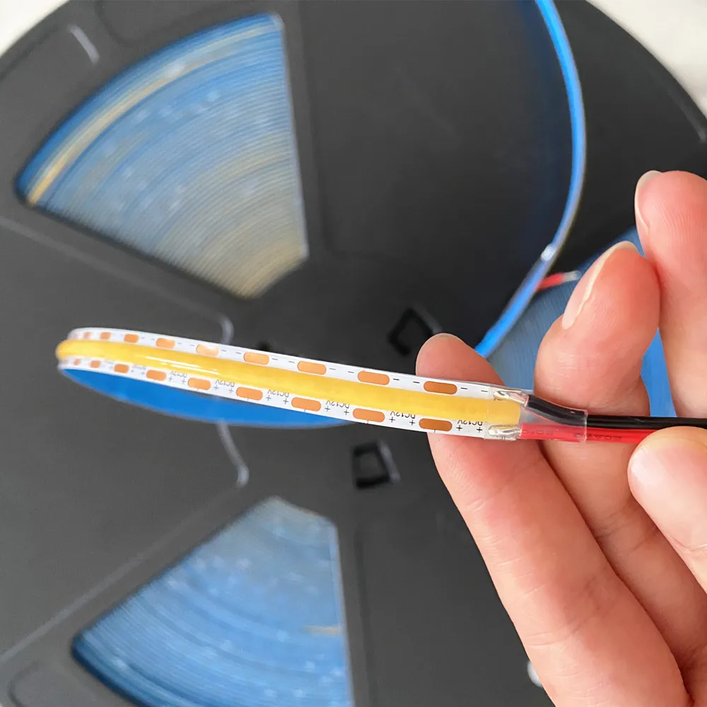 COB LED Streifen Licht 12V Hohe Dichte Flexible Band Band 3000K 4000K 6500K Weiß RA90 Led lichter 1cm Kurze Abstand Cut – Detail 6