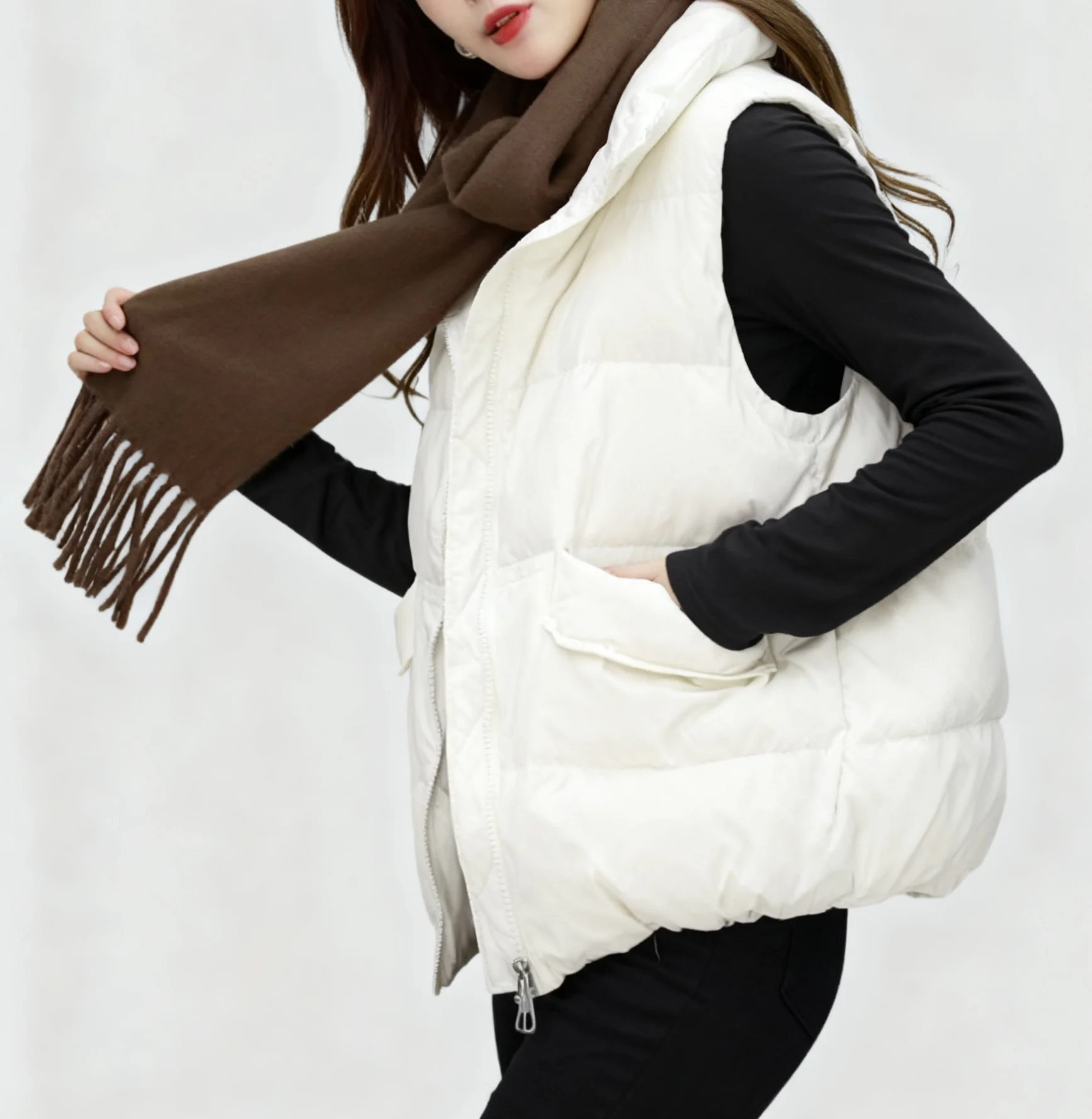 

Vests Waistcoats Thick Womens Double Breasted With Chair Summer Crochet Knitted Ribbed Lace-Up Slim-Fitting Kawaii Fairycore Y2K