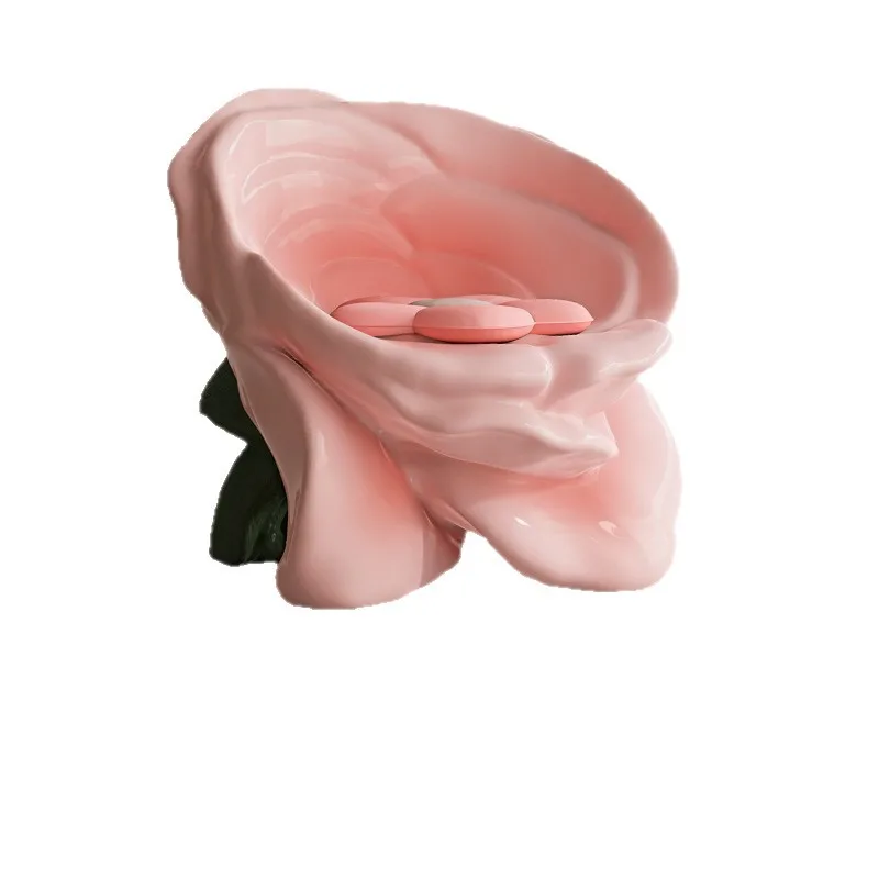 

Rose single leisure chair backrest bedroom villa showroom fiberglass, furniture seat