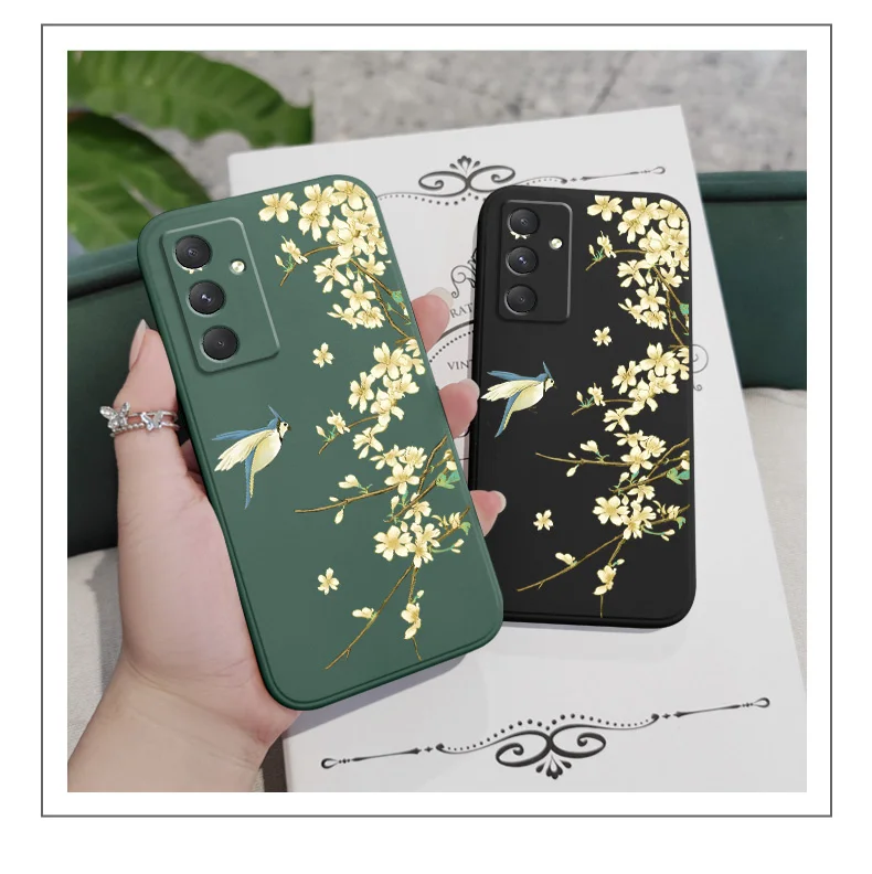 Pflaume Baum Zweig Telefon Fall Für Samsung Galaxy A17 A55 A35 A25 A15 A16 A06 A05 A05S A54 A34 A24 A14 A04 A04S A04E 4G 5G Abdeckung – Detail 2