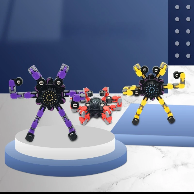 Transformable Fidget Spinner Stress Relief Sensory Toy Finger Gyro Creative Decompression Toy for Kids and Adults Gift