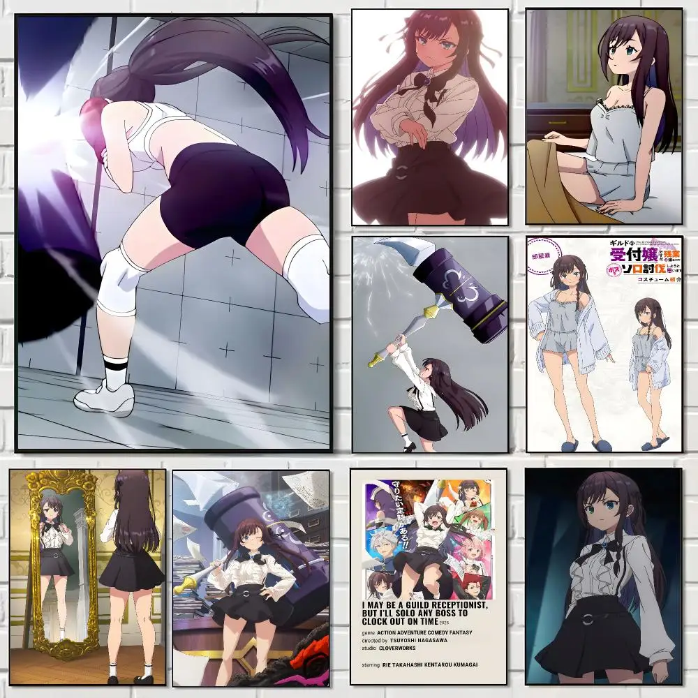Japanese Anime G-Guild Receptionist Solo Boss Poster Pegatina artistica HD autoadhesiva impermeable para salon dormitorio