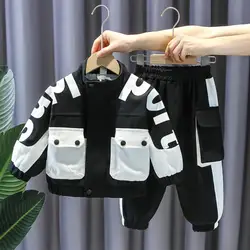 Boys Clothing Suit Spring and Autumn Children's Sportswear Two-piece Set fashion New zipper Jacket+Pants Suit For Boy 2-10Y