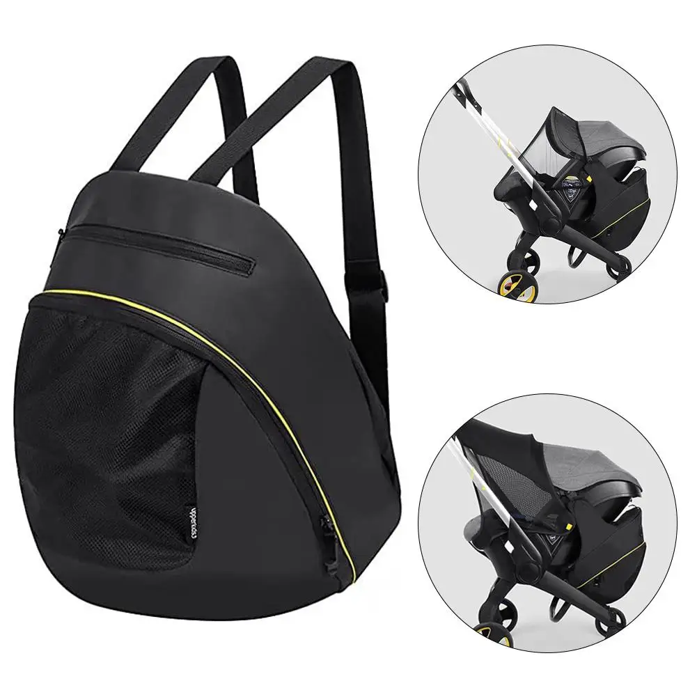 Mama-Aufbewahrungstasche für Doona-Kinderwagen-Zubehör, tragbarer Aufbewahrungskoffer, Mutter-Rucksack, 2-in-1, schwarze wasserdichte Wickeltasche