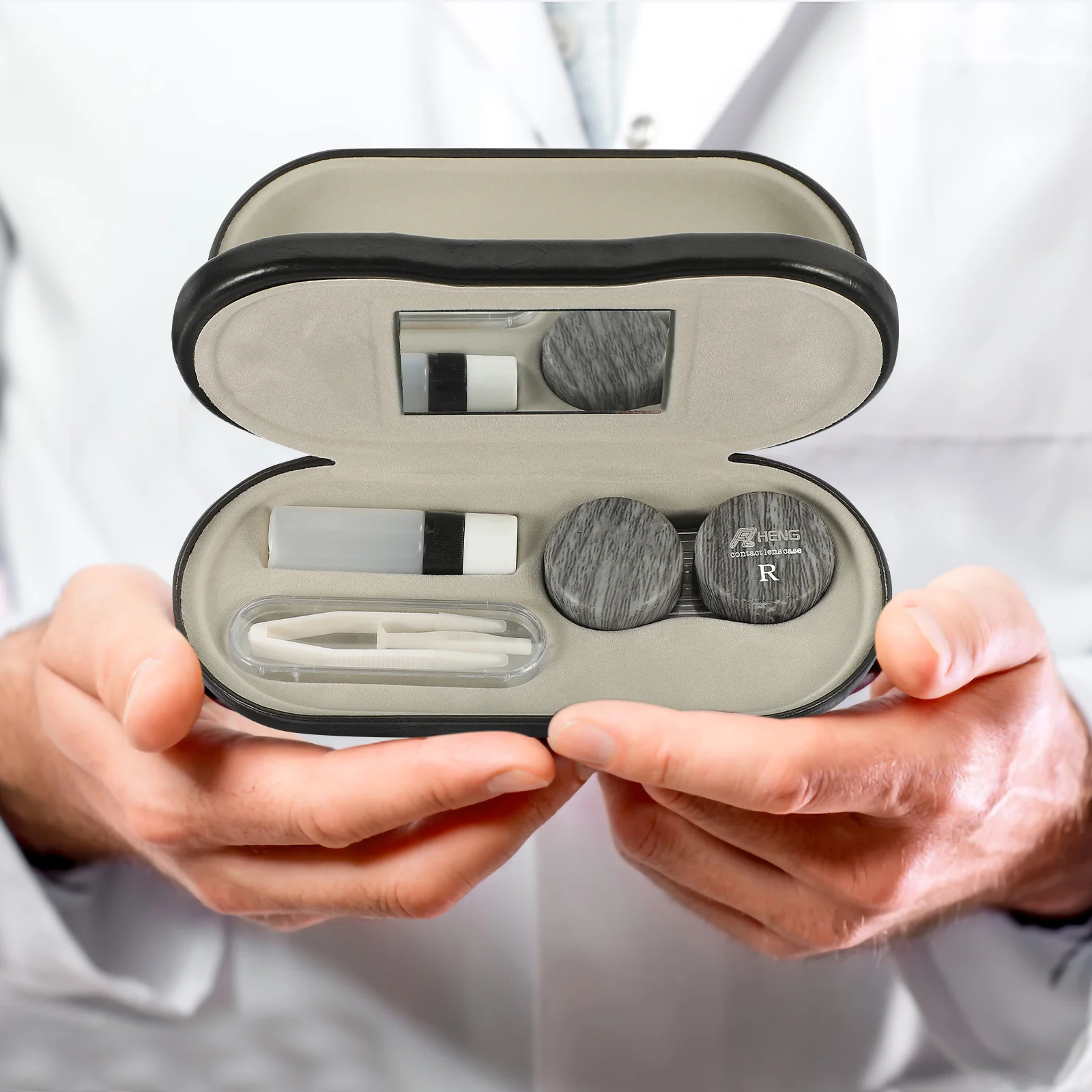 

1Set Glasses Organizer Double Layer Portable Glasses Case Eyeglass Storage Box Travel Outdoor Sunglasses Container