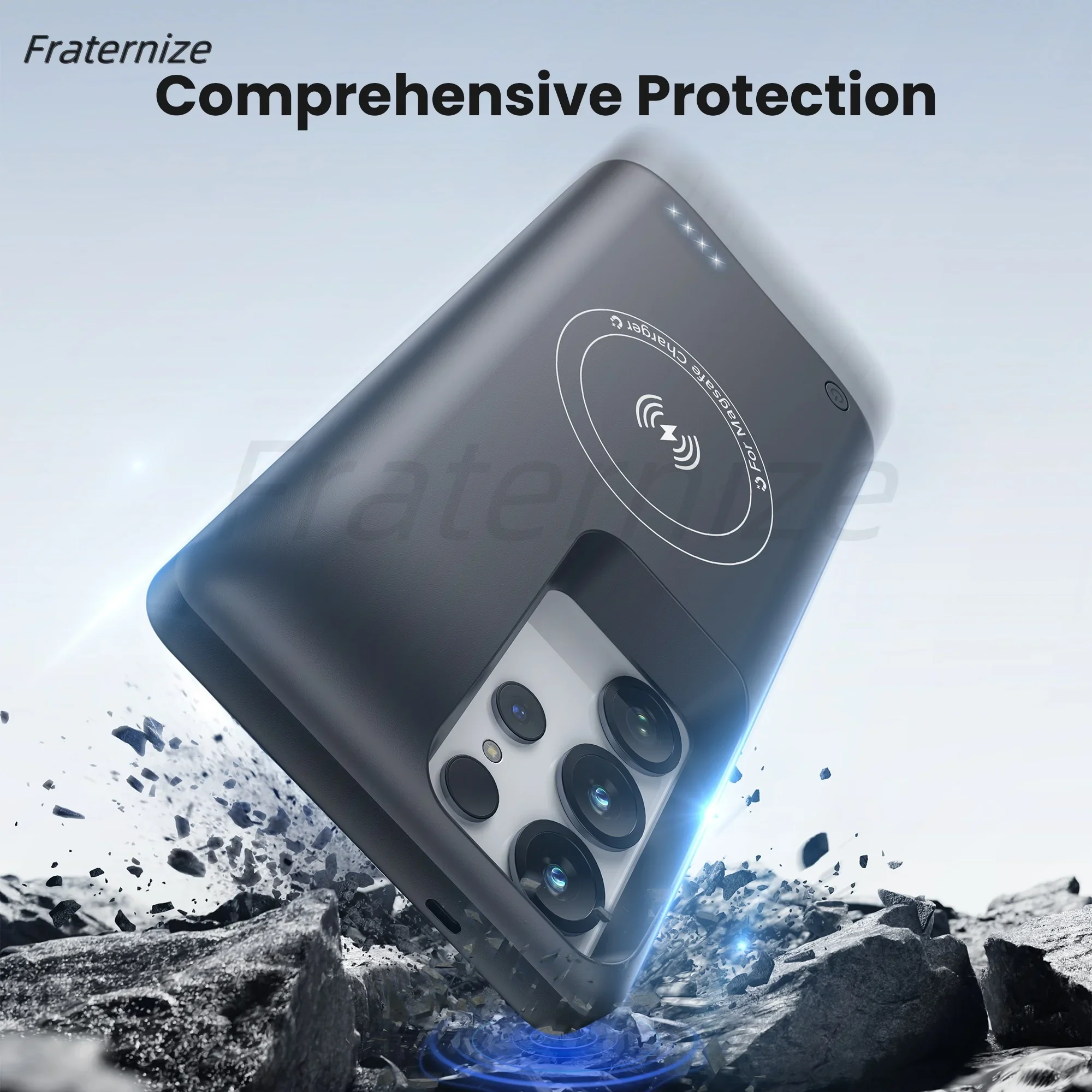 Battery Case for Samsung Galaxy S23 Ultra/S23/S23Plus Portable Wireless Charging Cover Extended Battery Charger Case for Magsafe