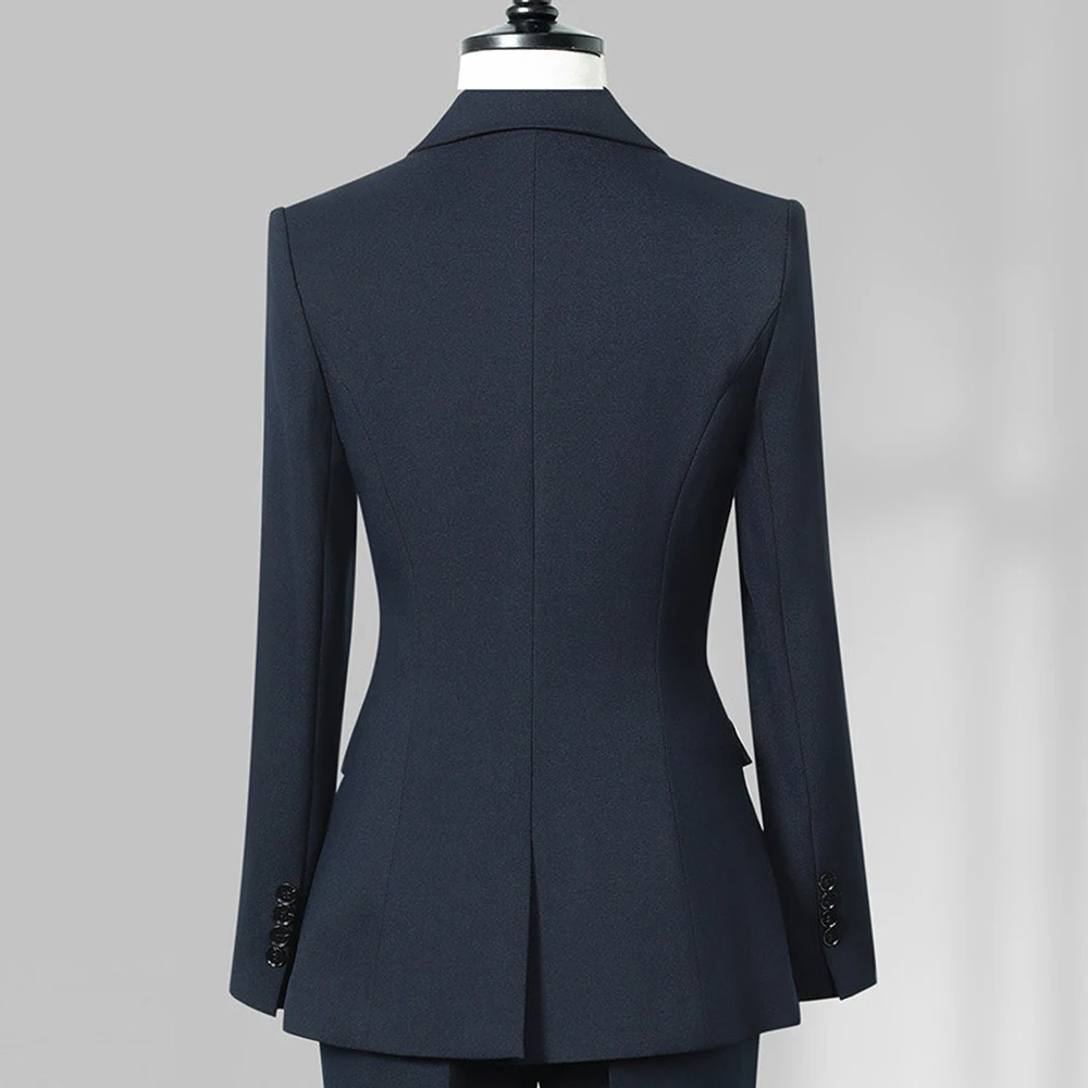Must-Have Elegant Professional Suit for Women, Jacket And Skirt, Fashion Double-Breasted Tailored Premium Blazer Two-Piece Set