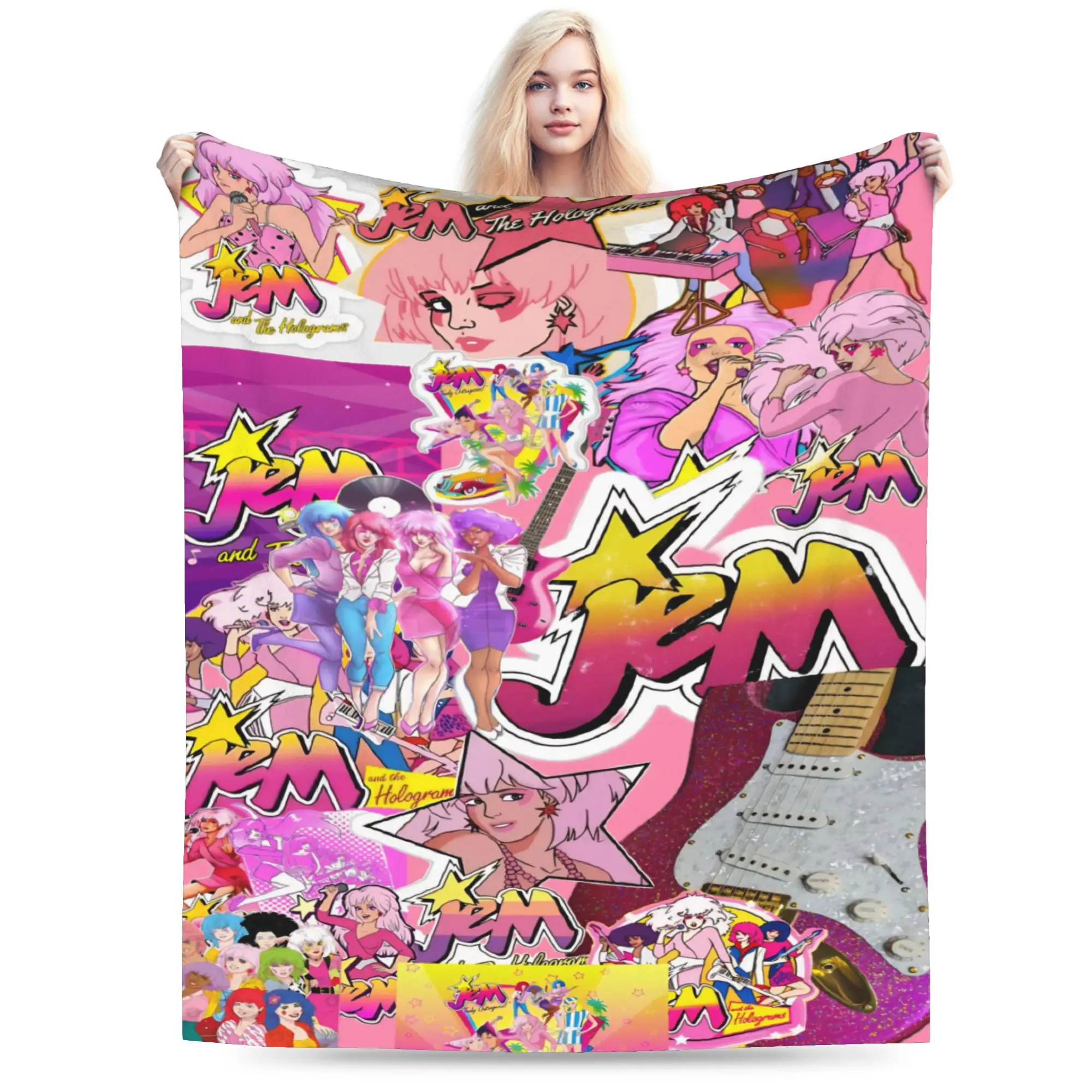 Y2K Jem And The Holograms Blanket Ultra-Soft Flannel  Cozy Throw Blanket Machine Washable