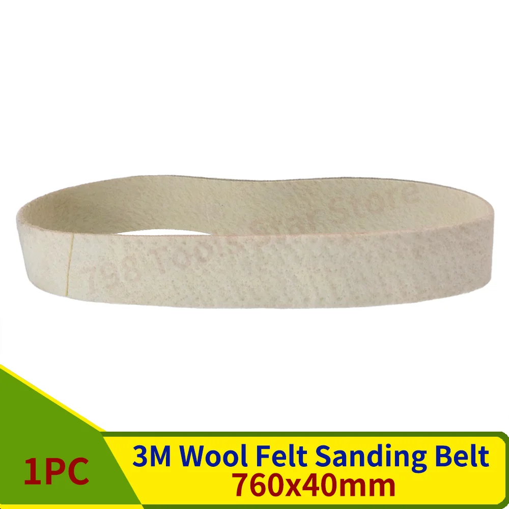 1 szt. Wełniany filcowy pasek szlifierski 760x40mm wełniany pasek do polerowania rur ze stali nierdzewnej polerowanie lustrzane rurowych szlifierki taśmowe