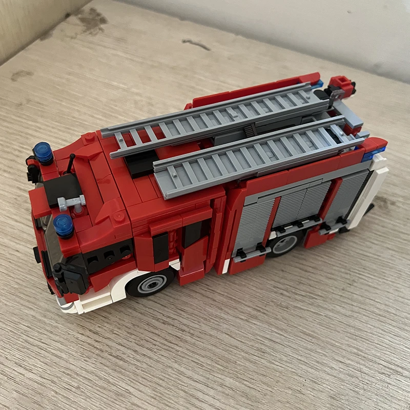 MOC- 137461   Modelo de bomberos, serie de rescate urbano, juguetes DIY, bloques de construcción, regalo para niño, más de 1000 Uds.