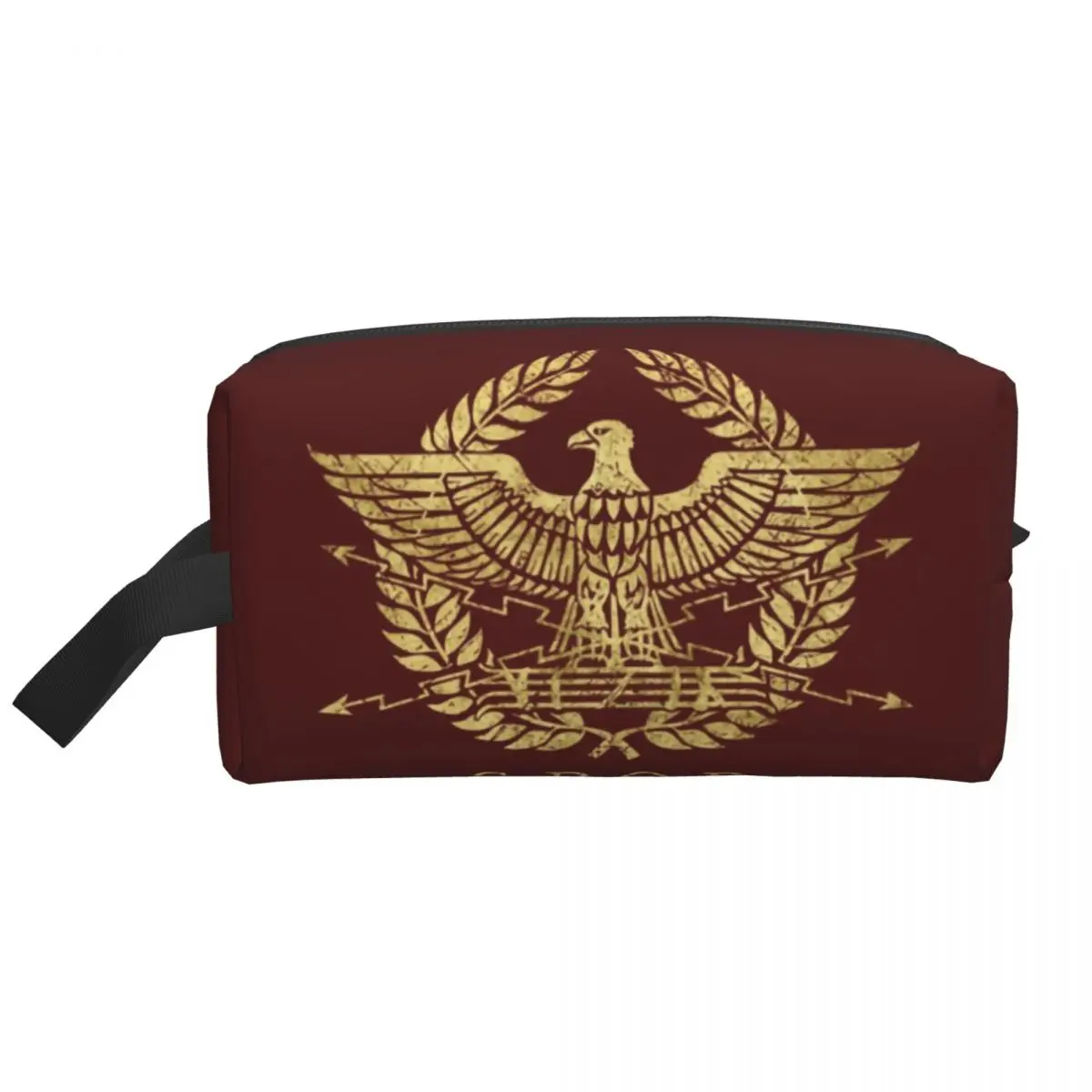 Roman Empire Eagle Emblem Travel Cosmetic Bag for Women Italy Italian Pride Makeup Toiletry Organizer Ladies Storage Dopp Kit