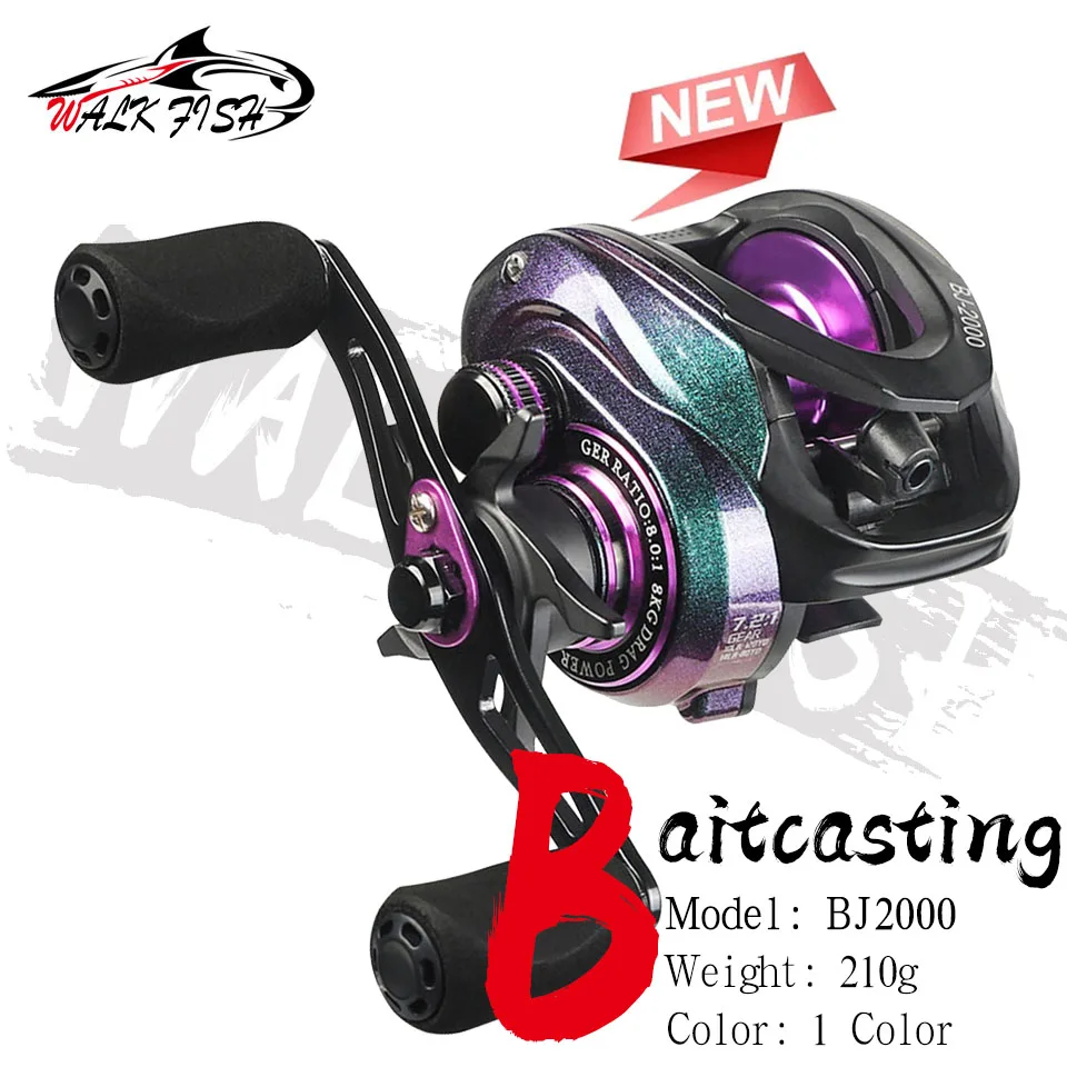 WALK FISH New Baitcasting Reel BJ2000 5+1BB Max Drag 8kg Fishing Reel For Saltwater Reel Casting Carp Fishing