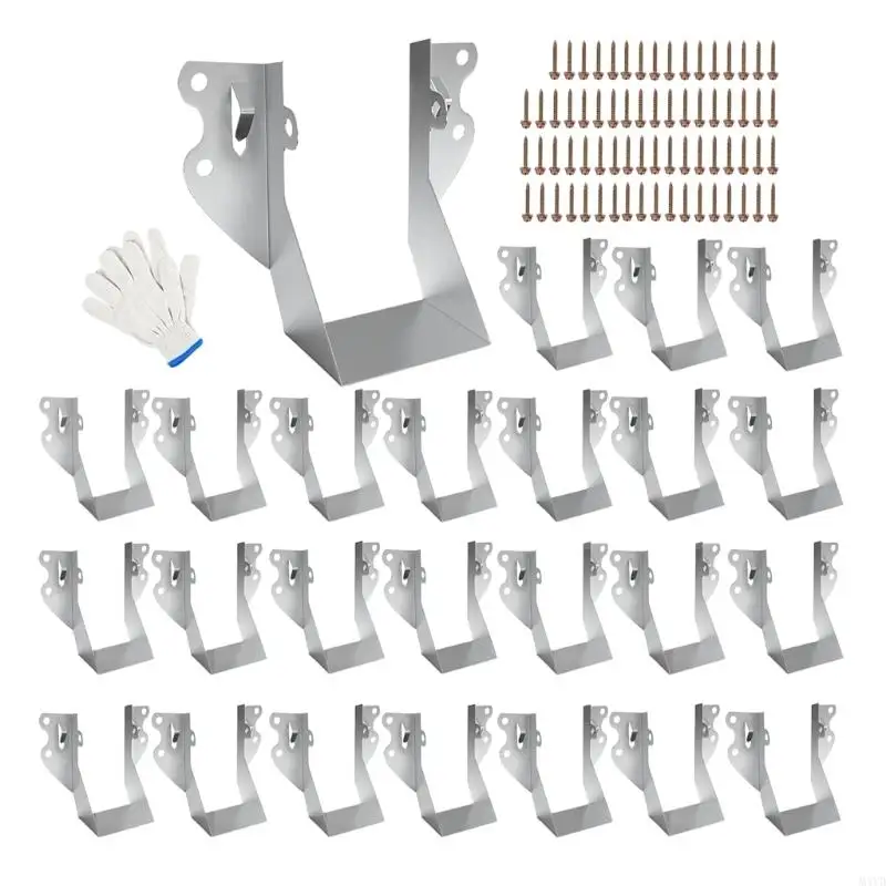 Face Mount Rafter Hanger Set, Galvanized Carbon Steel Framing Mount, 25 Pack with Fastening Holes for Framing Repair M4YD