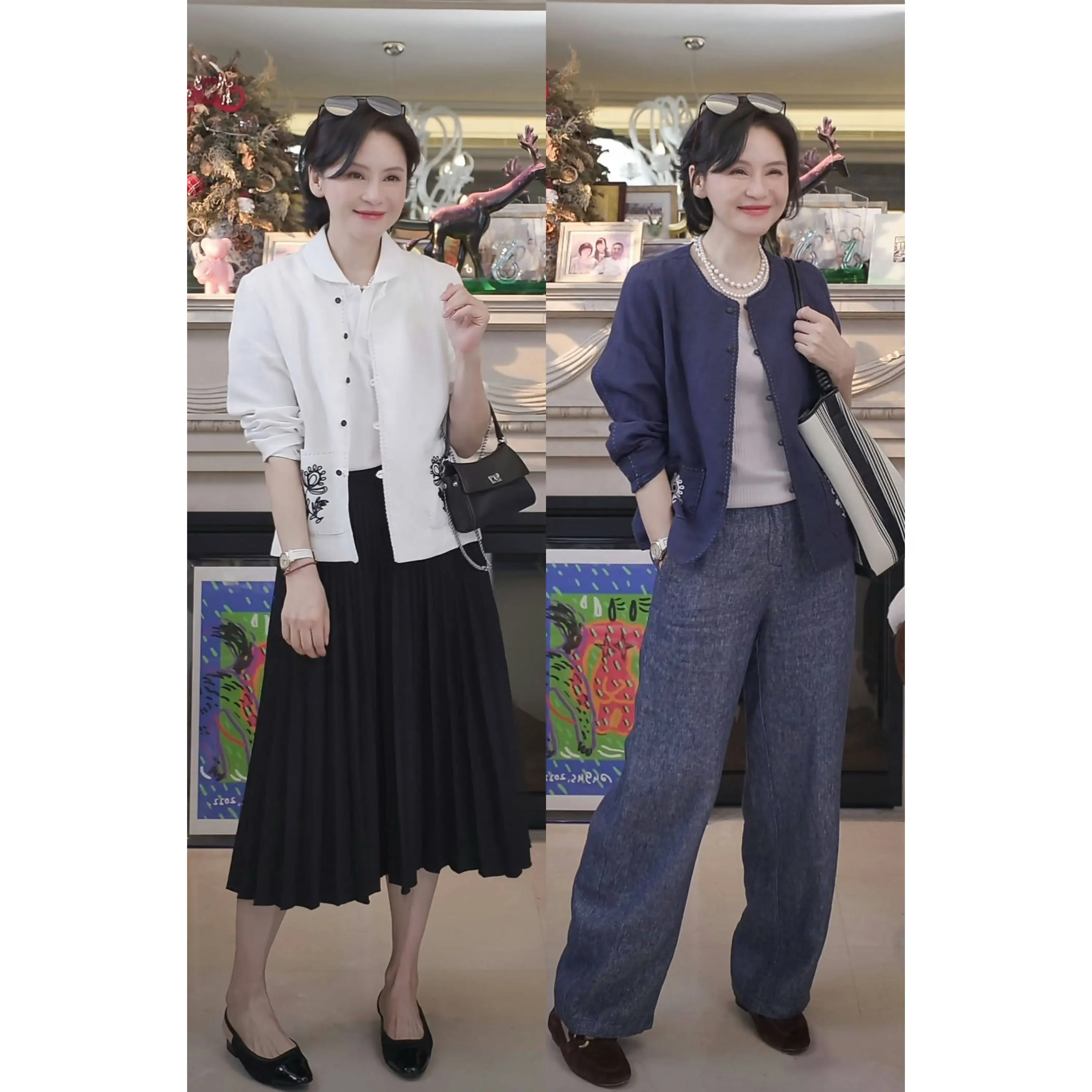 

Женская летняя блузка из льна с вышивкой и хлопковой отделкой, дышащая, прямого кроя, с длинными рукавами, круглым вырезом, на пуговицах, с цветочным принтом