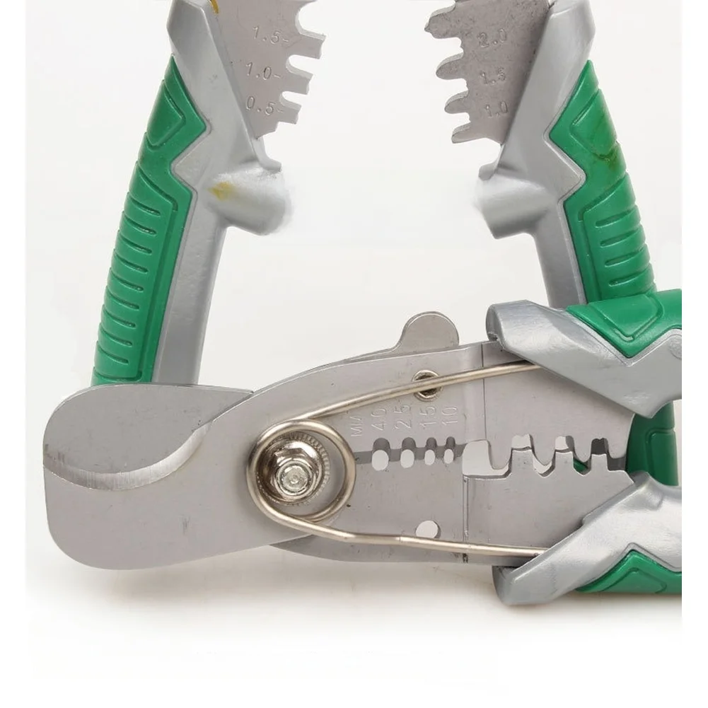 Industrial Grade Stainless Steel Multi-Task Cable Tool for Wire Stripping Crimping and Cutting up to 1For 6mm Diameter