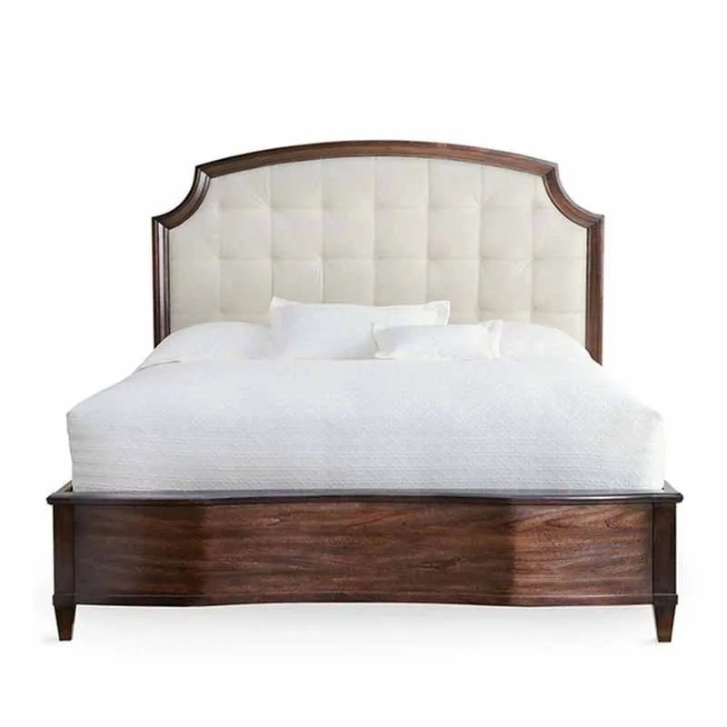 

American country solid wood oak bed, fabric buckle soft bed