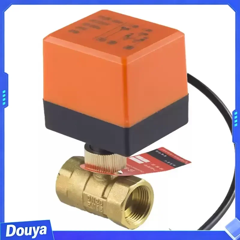 DN 25 PN 16 Programmable Water Control Shutoff 24vdc Electronic Motorized Brass Ball Valve with Actuator