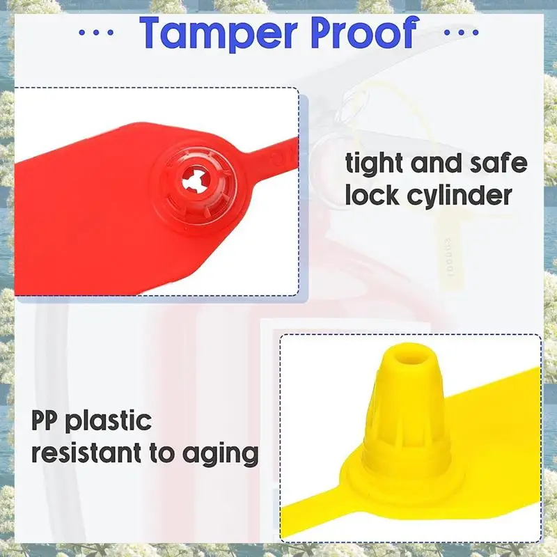

New-1000 Pcs Plastic Tamper Seals Fire Extinguisher Tags Security Tags Seals Safety Numbered Zip Ties Labels