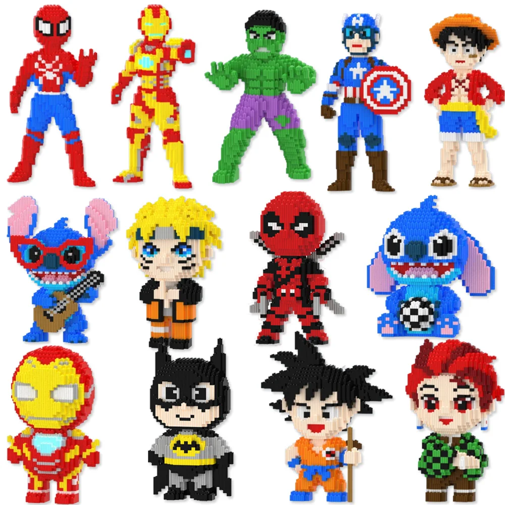 

Marvel Magic Building Block Darth Vader Deadpool Batman Spider Man Model Assembled Tanjirou Stitch Bricks Toy For Christmas Gift