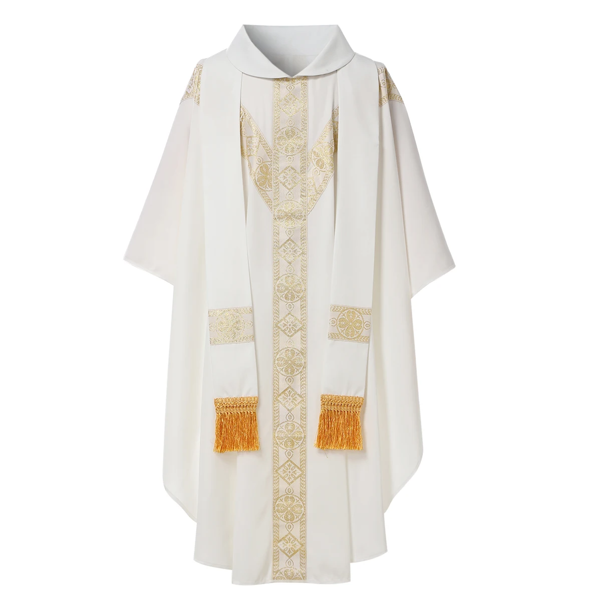Halloween Priester Chasuble Katholische Kirche Pater Messegewänder Robe mit Quaste Geistlichen Robe – Detail 5