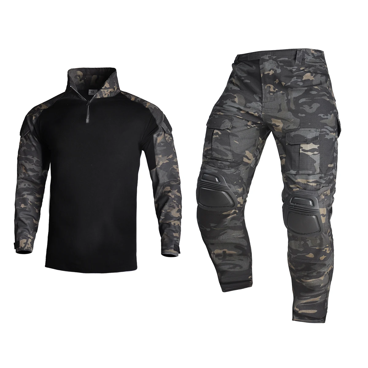 Airsoft Paintball Clothing T-shirt Outdoor &Pants with Pad Men Military Shooting Uniform Tactical Combat shirt camo Army Uniform