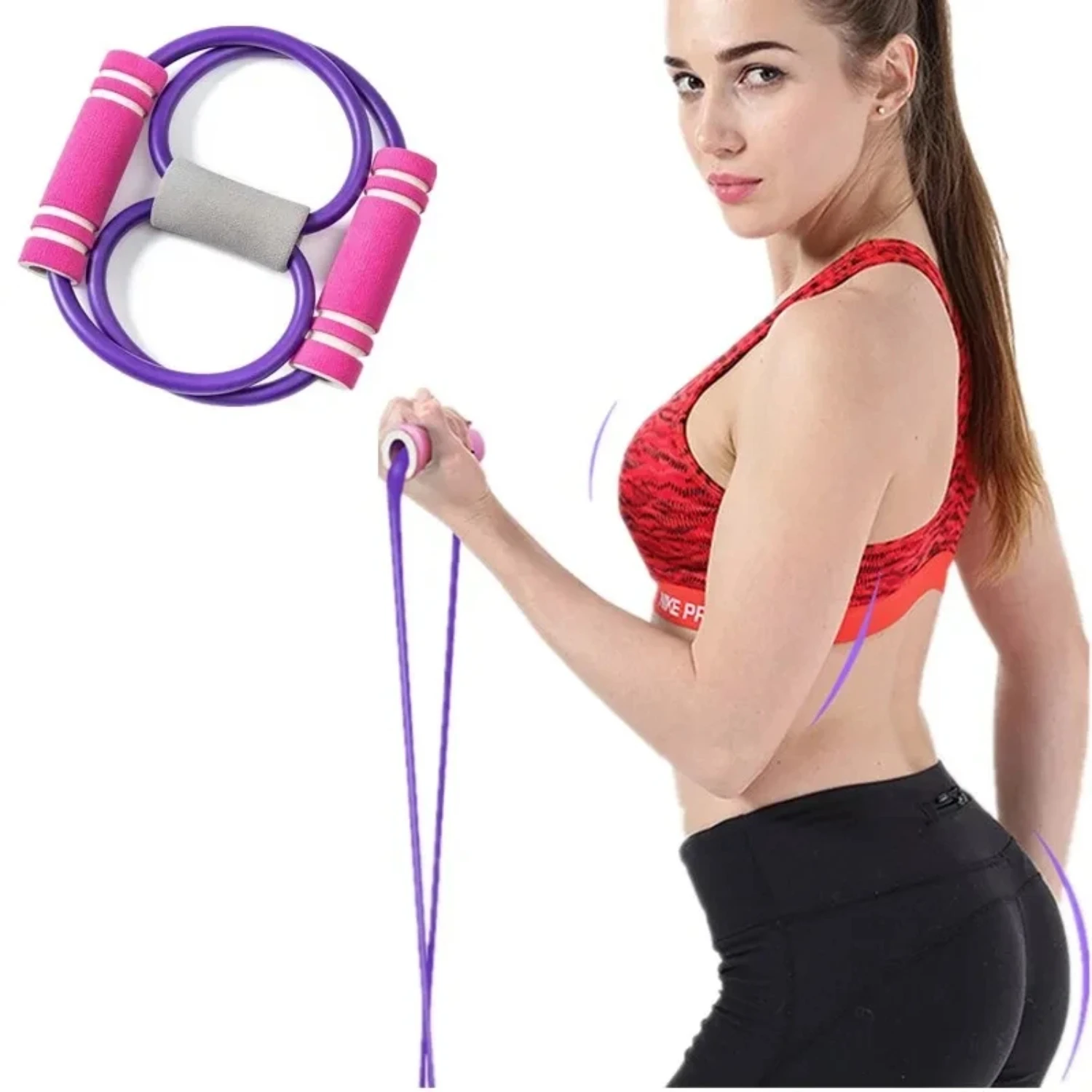 Resistance Bands Yoga Fitness Elastic Tube Rubber Belt Gym Equipment Workout Muscle Pull Rope Exercise Chest Expander Uniform