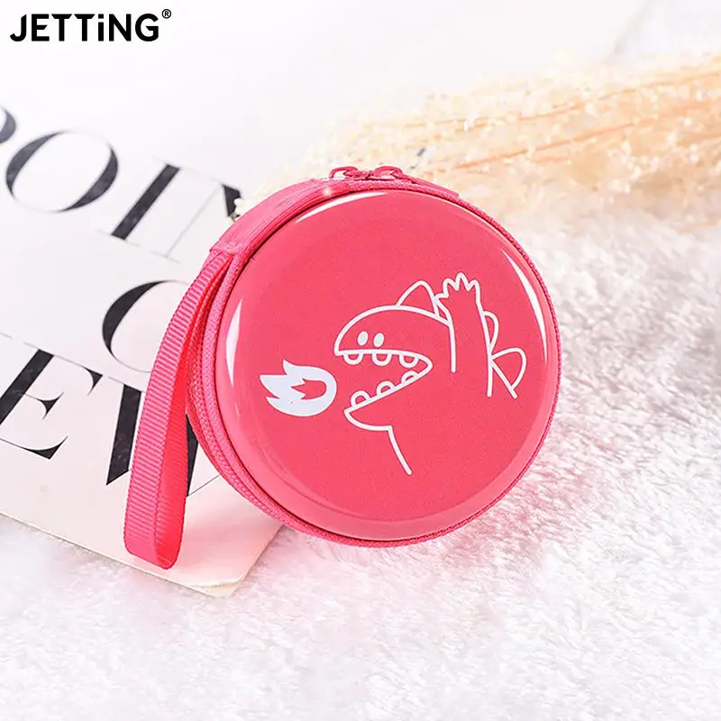 Cute Cartoon Dinosaur Coin Round Purse Key Plus Mini Bag Children Boy Girl Earphone Box Bags Small Wallet Kids Favorite Gift