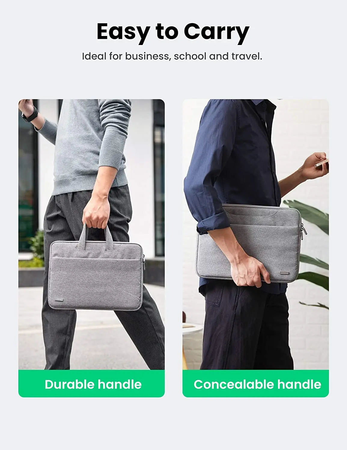 UGREEN Laptop Bag 360 Protective Carrying Case Portable Computer Bag Water Resistant Compatible With New 13-15.6 Inch MacBook