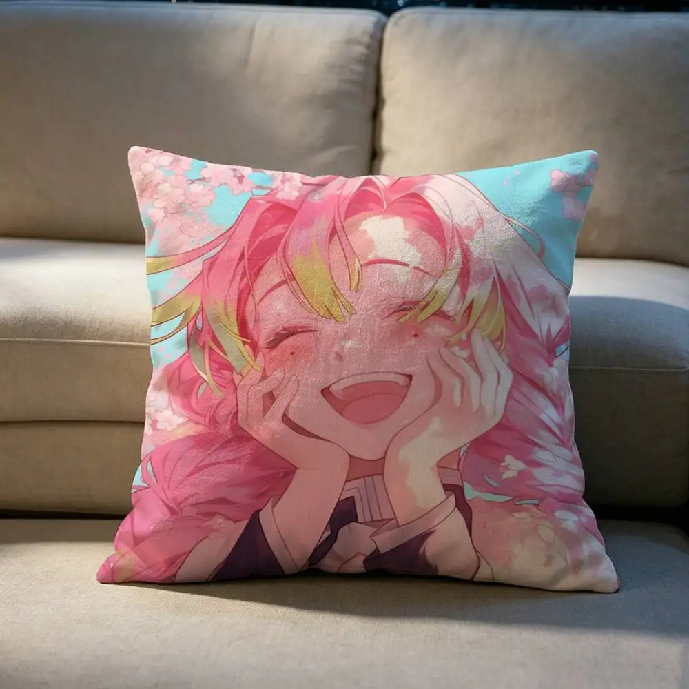 Anime Kanroji MCute Mitsuri Pillow cover Soft Microfiber Pillowcase Home Sofa Decor Surprise Decorative printed.