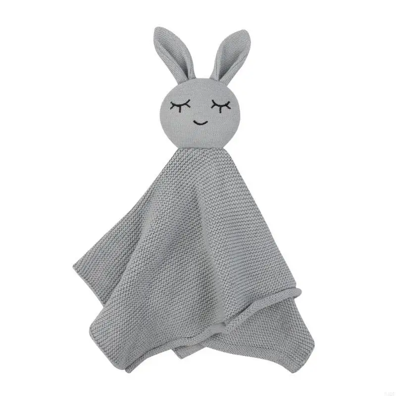 54DF منشفة مهدئة للأطفال كارتون أرنب تجشؤ القماش لعبة دمية مريحة تساعد على الهدوء #3