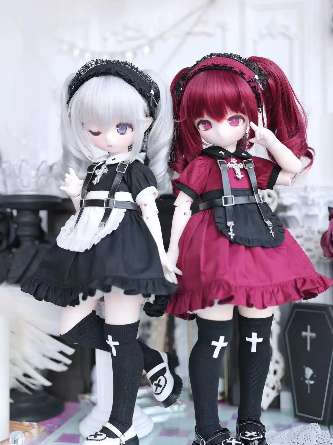 BJD doll clothes for 1/4 size cute doll clothes battle maid  BJD doll clothes 1/4 doll accessories (6 points)