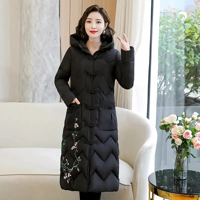 2023 Winter Padded Jacket Thicken Overcoat Parka Down Cotton Coat Women\'s Mid-Length New 2023 Bread Clothes Korean Version Loose