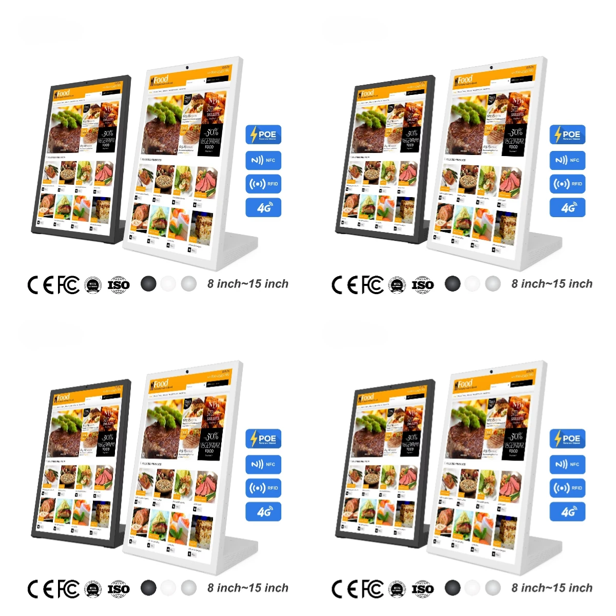 High Speed RK3576S 4GB 64GB Countertop POS System Hardware 15.6 Inch RJ45 Android Tablet Android 15 NFC Reader for Shop