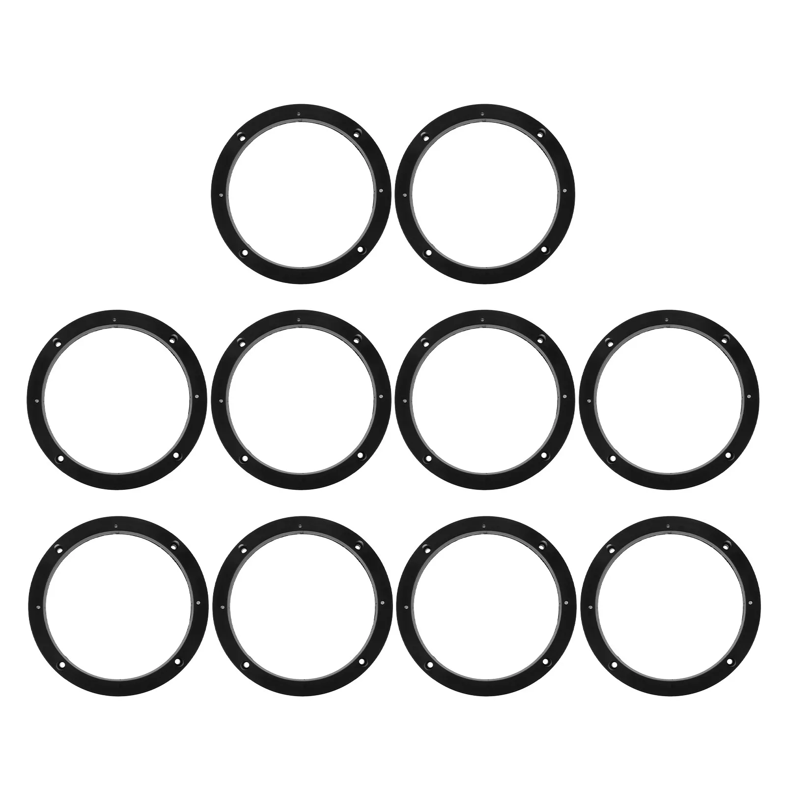 5Pairs Universal Car Speaker Spacer Rings Black Plastic Audio Mounting Adapter for Stable Vibration Reduction Sound Clarity DIY
