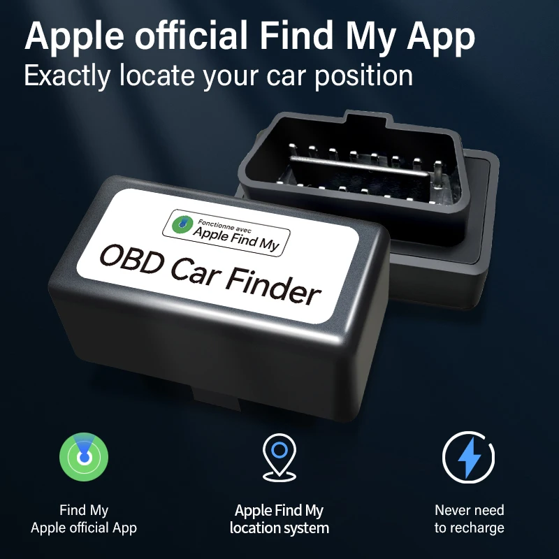 Mini GPS Tracker para Auto Car, Localizador GPS OBD, Encontre meu oficial Apple, OBD, Monitor de voz GPS, Rastreador