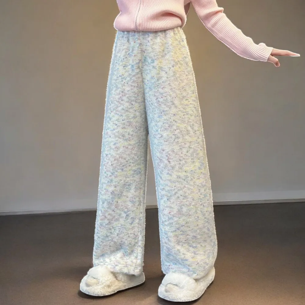 Winter Warm Young Girls Wide Leg Pants for Kids Trousers Baby Ouffits Children Velet Pants Teenagers Clothes 5 7 8 9 12 13 Years