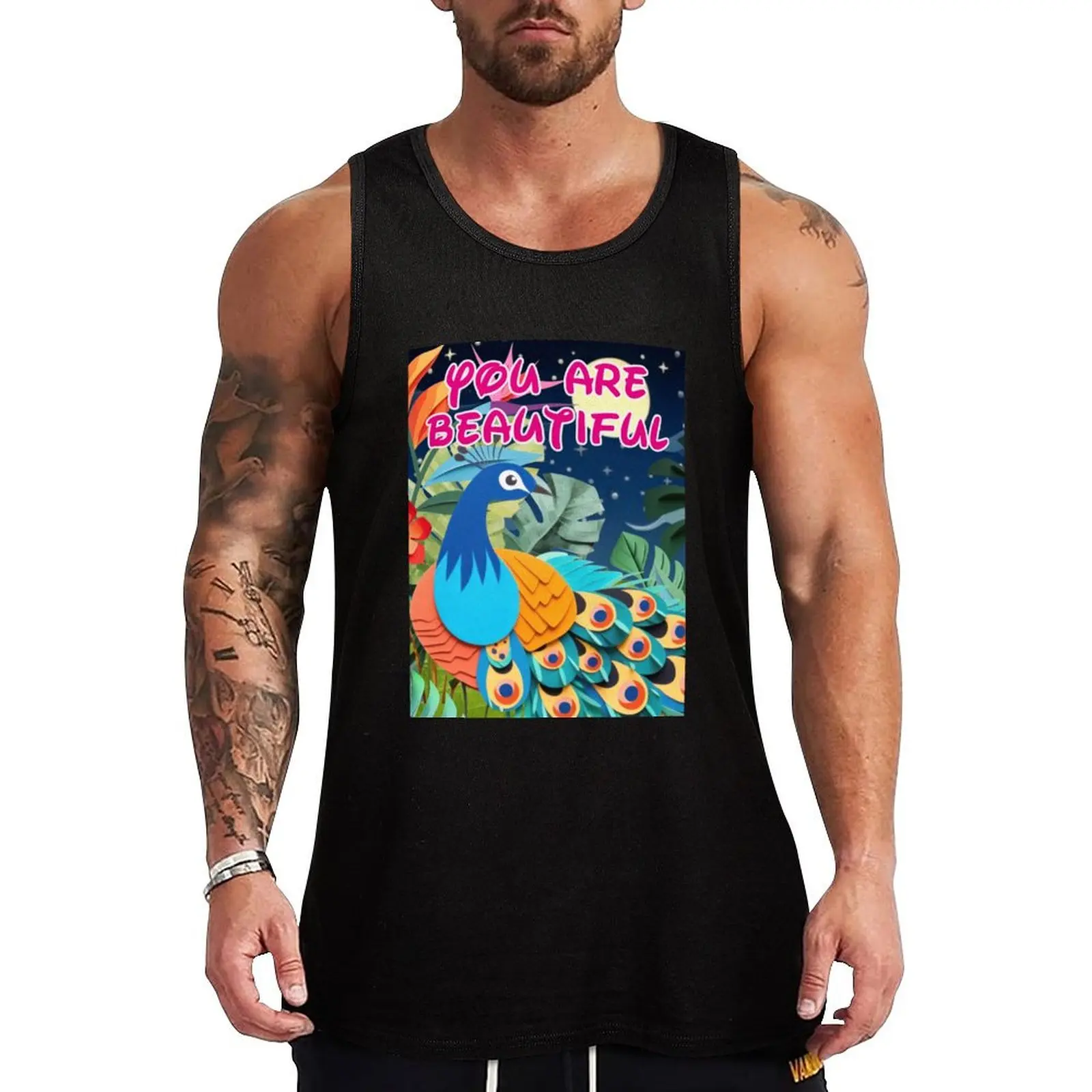 

Jungle with wild animals, safari in the jungle Tank Top bodybuilding gym training accessories muscular man Muscle fit