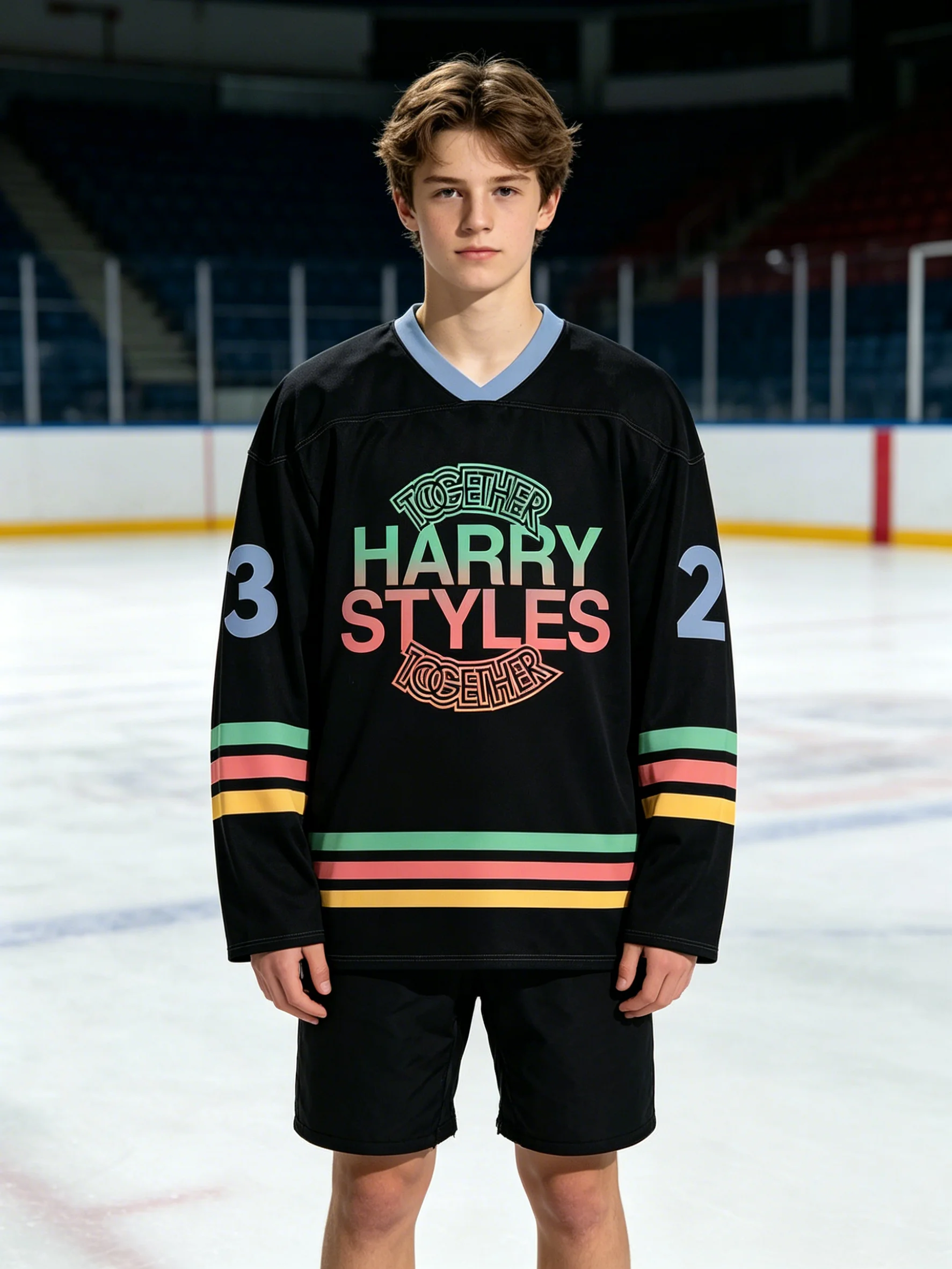 Kid T-Shirt Women Tee Boys Top Adults Children Parent Child Quick Dry V Neck Men Long Sleeve T Shirt Harry Styles Hockey Jersey