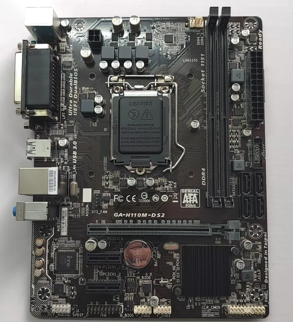 Placa Base para Computadora de Escritorio Gigabyte GA-H110M-DS2, LGA 1151 DDR4 H110M DS2, 100% Probada, Funciona Perfectamente