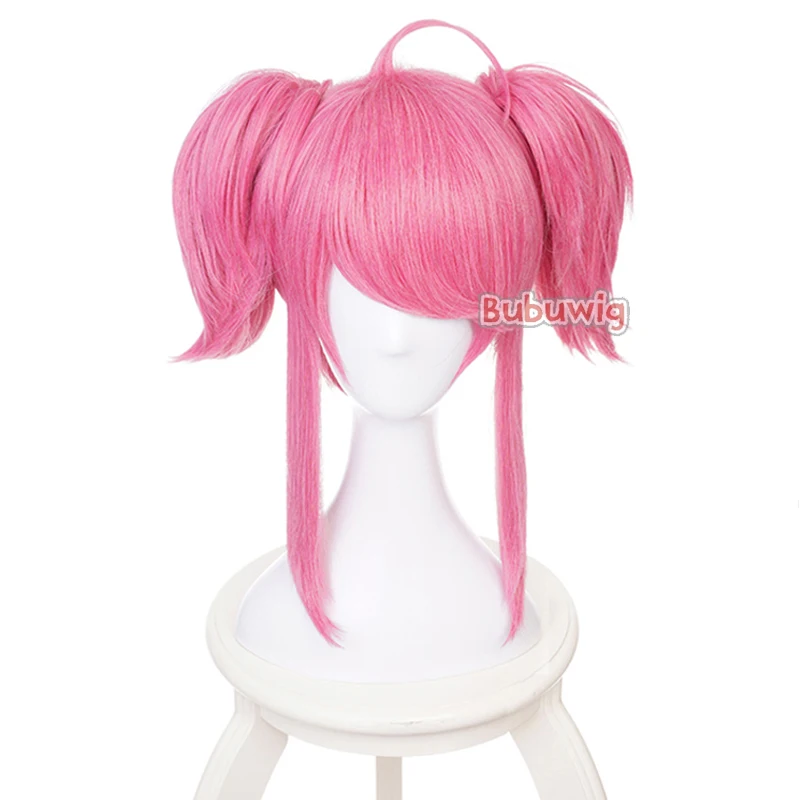 Bubuwig Synthetic Hair LOL Champion Lux Pink Ponytail Wig Women Medium Long Straight Cosplay Party Lolita Wigs Heat Resistant