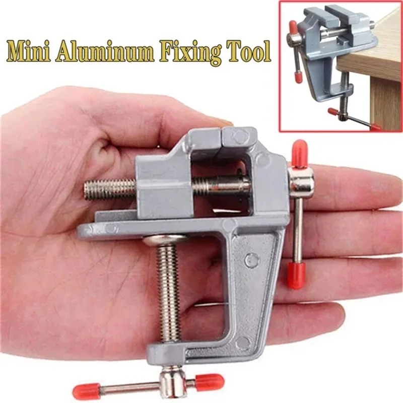 Universal Table Vise Home 3.5inch Aluminum Mini Jewelers Hobby Clamp On Table Bench Vise DIY Household Flat Mouth Table Vise