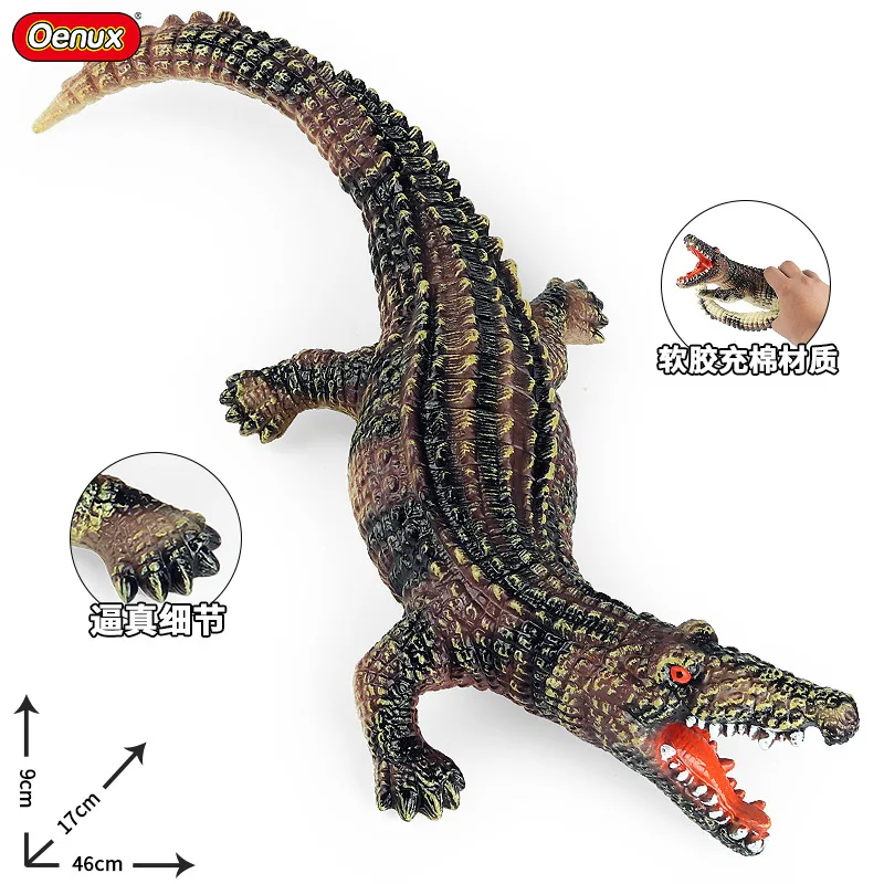 

Children large crocodile marine animal world simulation model toy soft rubber dinosaur shark boy stall toy