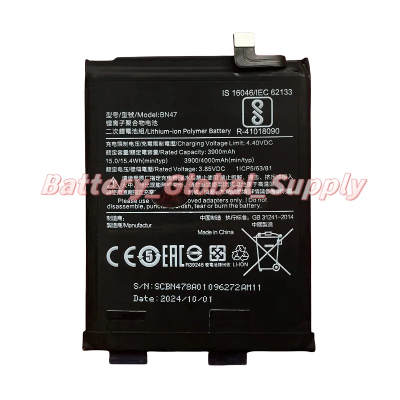 

Suitable for BN47 A2 Lite/6Pro battery 3.85V 3900mAh Fast delivery 1 piece