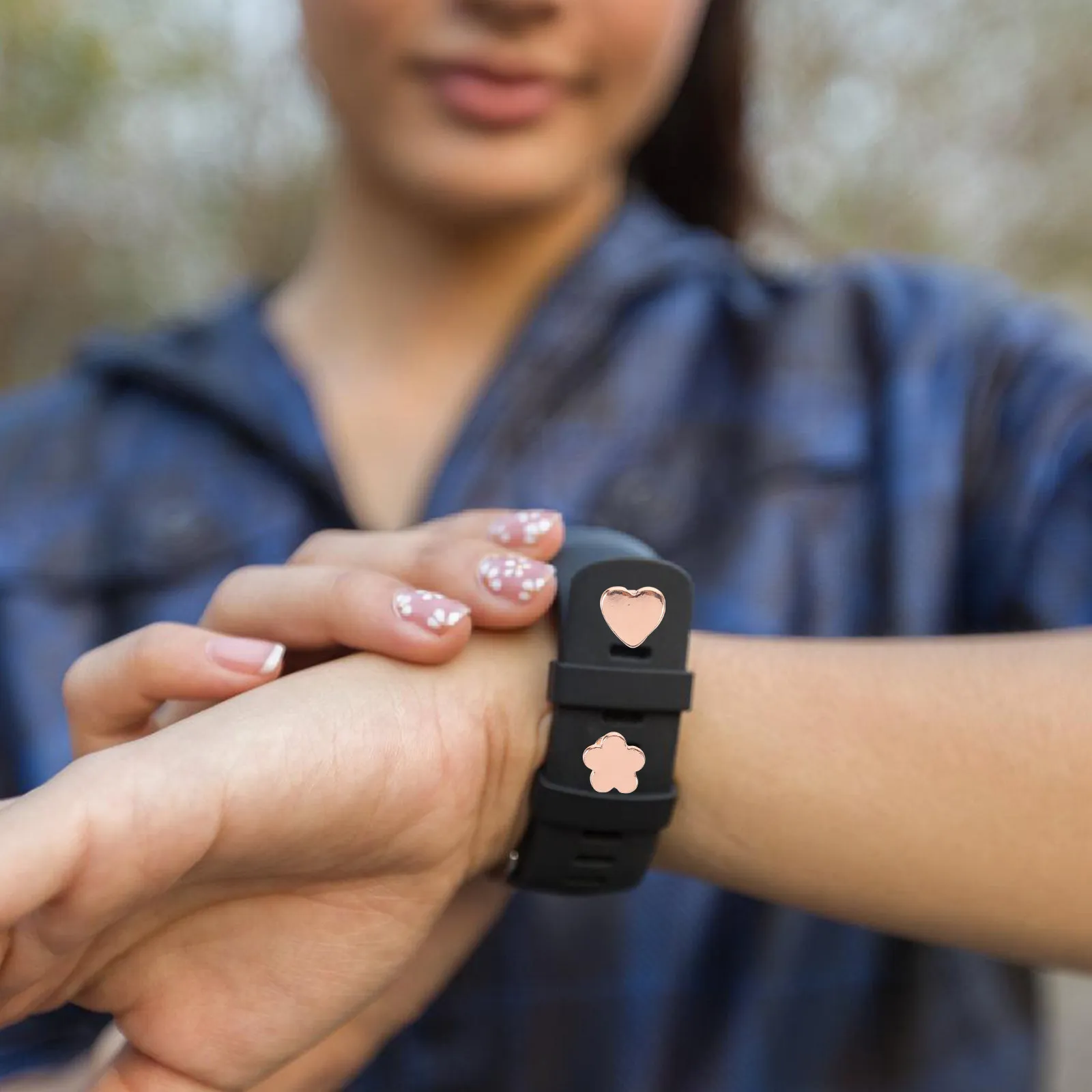 

5Pcs Silicone Watch Band Charms for Smartwatch Decorative Studs Wristband Accessories Compatible with